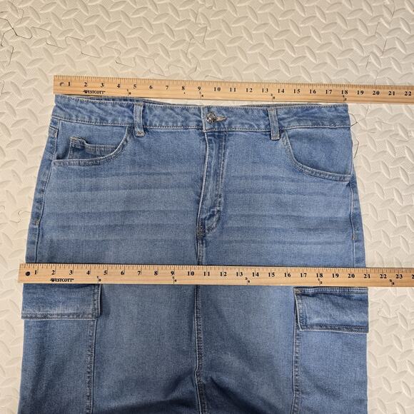 Madden Girl Long Maxi Denim Cargo Skirt Size XL Boho Bohemian Y2K Style Cotton - Picture 7 of 8
